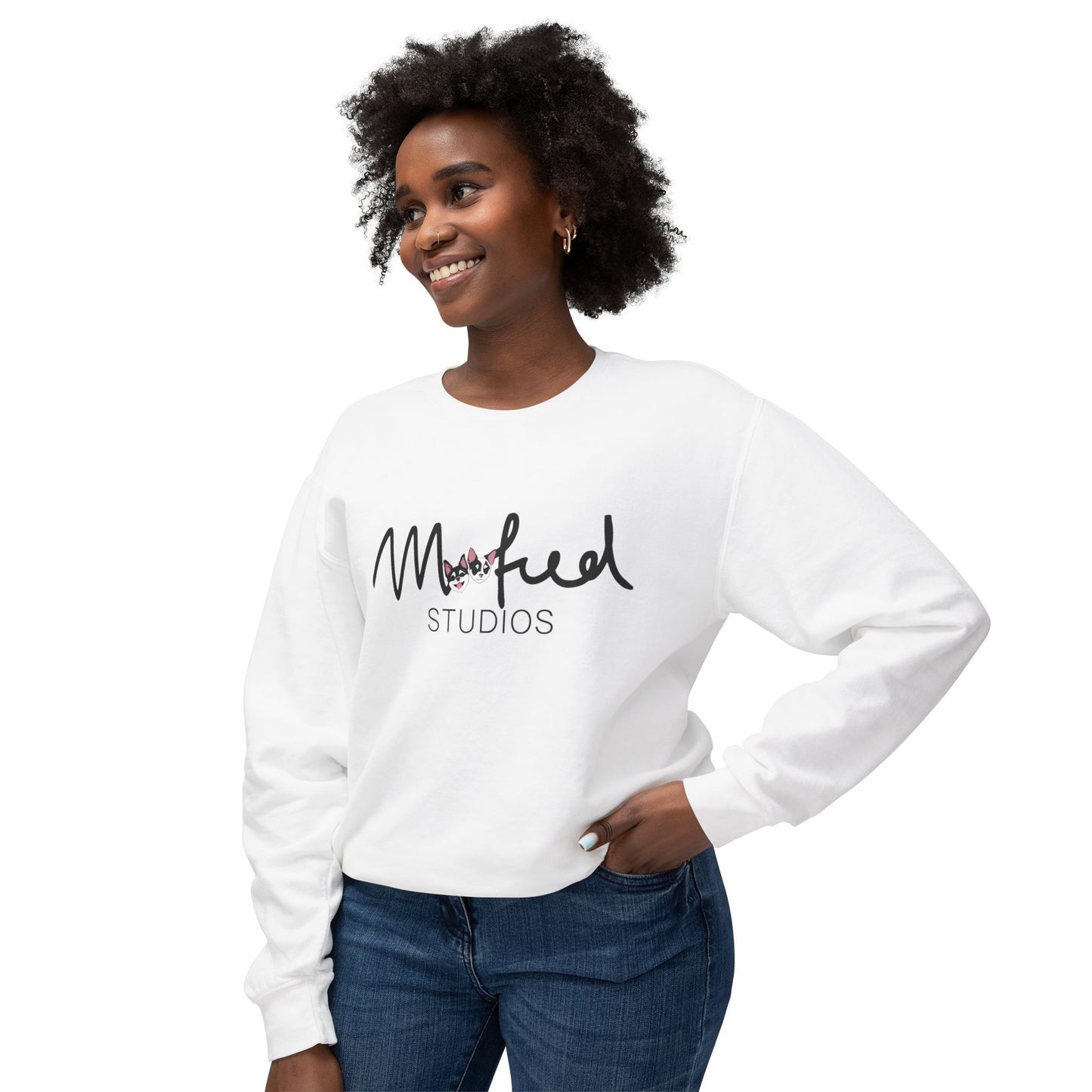 Monked Studios Lightweight Crewneck Sweatshirt — Minimal Script Logo Pullover