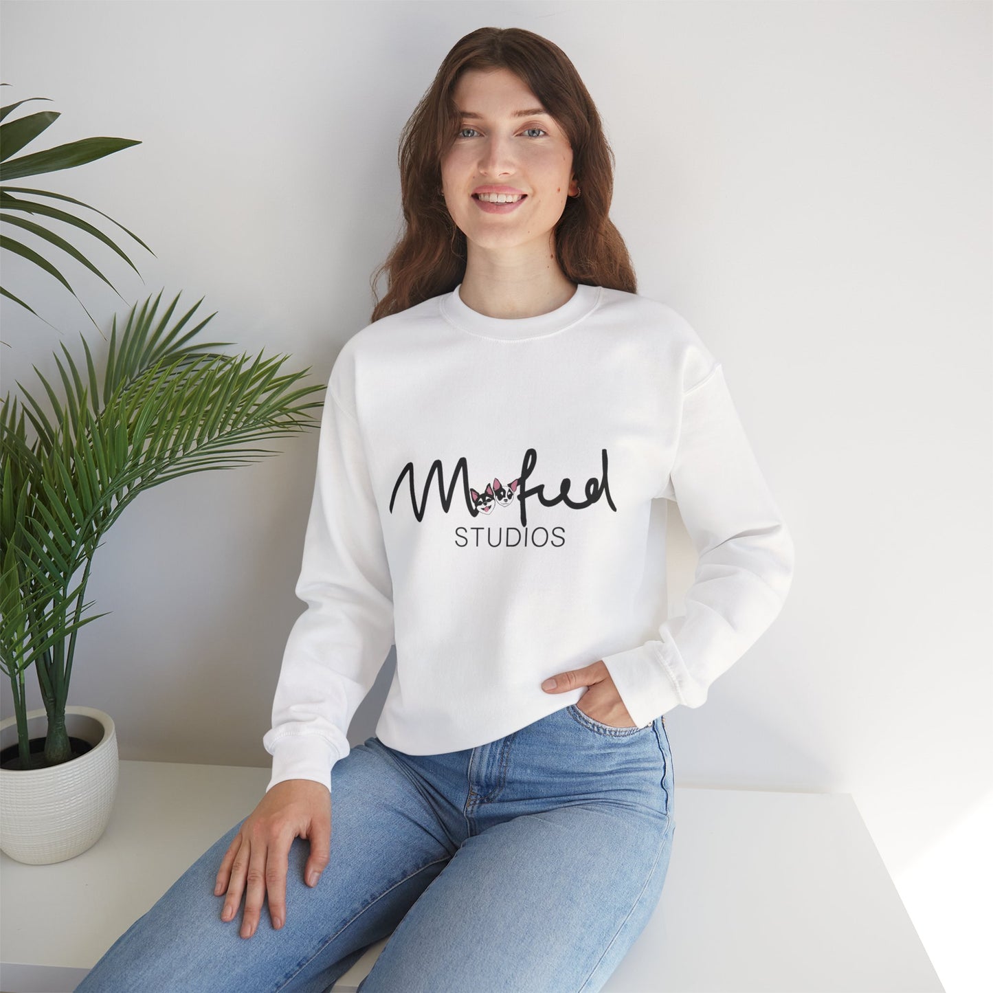 Crewneck Sweatshirt — 'Marked Studios' Minimal Logo Crewneck