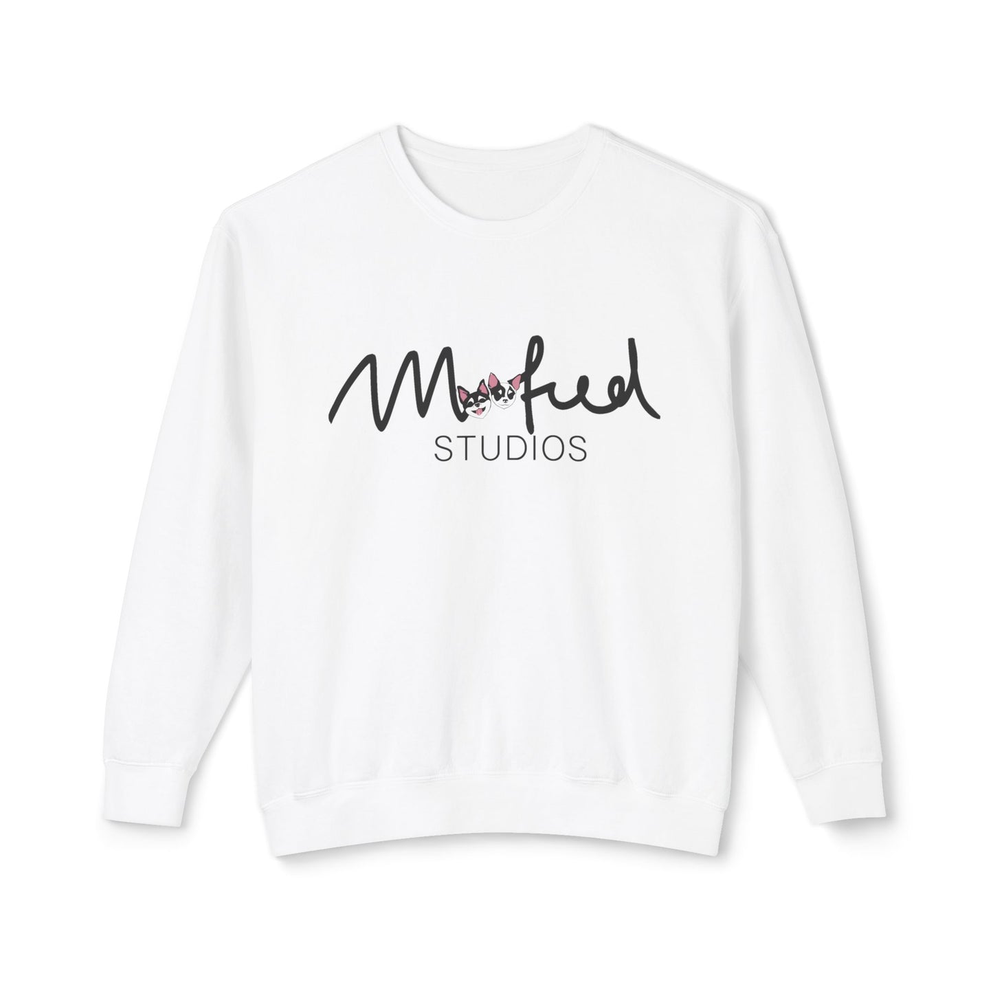 Monked Studios Lightweight Crewneck Sweatshirt — Minimal Script Logo Pullover